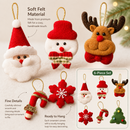 6Pcs Christmas Felt Hanging Ornament Set Santa Snowman Reindeer Tree Snowflake Candy Cane Xmas Tree Decorations-4
