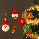 6Pcs Christmas Felt Hanging Ornament Set Santa Snowman Reindeer Tree Snowflake Candy Cane Xmas Tree Decorations-5