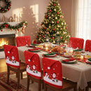 1Pcs Christmas Chair Cover Red Santa Snowman Chair Back Cover for Dining Room Xmas Party Home Decoration-1