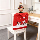 1Pcs Christmas Chair Cover Red Santa Snowman Chair Back Cover for Dining Room Xmas Party Home Decoration-2