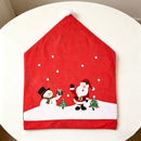 1Pcs Christmas Chair Cover Red Santa Snowman Chair Back Cover for Dining Room Xmas Party Home Decoration-3