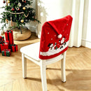 1Pcs Christmas Chair Cover Red Santa Snowman Chair Back Cover for Dining Room Xmas Party Home Decoration-5