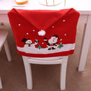1Pcs Christmas Chair Cover Red Santa Snowman Chair Back Cover for Dining Room Xmas Party Home Decoration-6