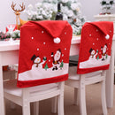 1Pcs Christmas Chair Cover Red Santa Snowman Chair Back Cover for Dining Room Xmas Party Home Decoration-7