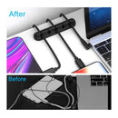 3 Pack Black Silicone Cable Management Clips Self-Adhesive Cord Holders Organizer for USB Charging Cables Desk Home Office-2