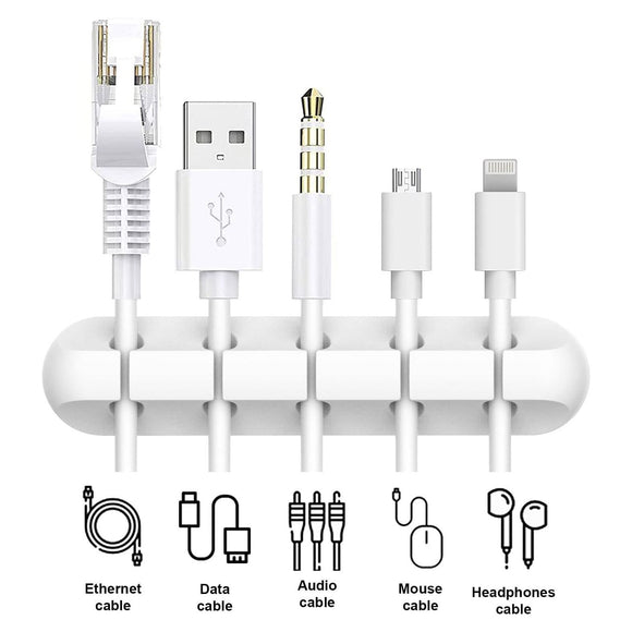 3 Pack White Silicone Cable Clips Self-Adhesive Cord Organizer Cable Management Holders for Desk Home Office