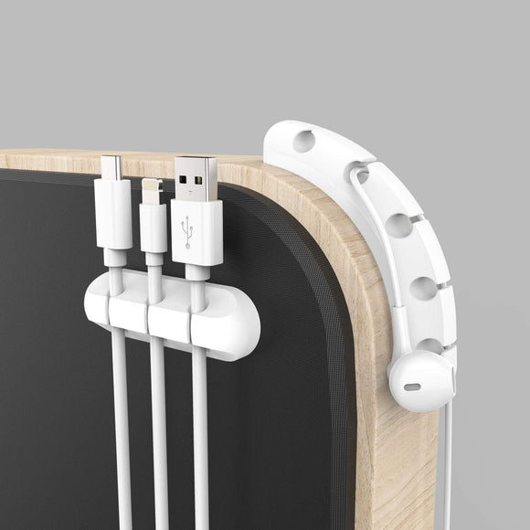 3 Pack White Silicone Cable Clips Self-Adhesive Cord Organizer Cable Management Holders for Desk Home Office