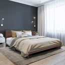 Milano Decor Azure Bed Frame With Headboard Black Wood Steel Platform Bed - Single - Black-8