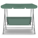 Milano Outdoor Swing Bench Seat Chair Canopy Furniture 3 Seater Garden Hammock - Dark Green-4