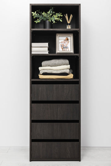 GENEVA THREE SHELF/FOUR DRAWER BUILT IN WARDROBE - CLASSIC - NORDIC ASH - 0