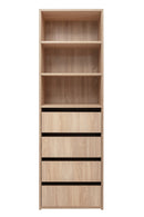 GENEVA THREE SHELF/FOUR DRAWER BUILT IN WARDROBE - CLASSIC - NATURAL OAK-3