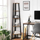 Rustic Brown Metal Frame 5 Tier Corner Shelf-2