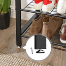 Greige and Black Steel Freestanding Coat Rack Stand with Removable Hooks, Bench and Shoe Rack, Height 183 cm-6