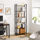 6-Tier Storage Rack with Industrial Style Steel Frame  Rustic Brown and Black, 186 cm High-2