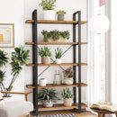 Bookshelf 5-Tier Industrial Stable Bookcase Rustic Brown and Black-4