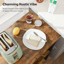 Kitchen Baker's Rack,  3-Tier Serving Cart with Metal Frame and 6 Hooks, Rustic Brown-4