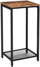 Rustic Brown Side Table with Mesh Shelf-1