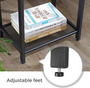 Rustic Brown Side Table with Mesh Shelf-6