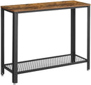 Console Table Metal Frame Rustic Brown-1