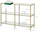 3-Tier Tempered Glass Sofa Table Modern Storage Shelf-6