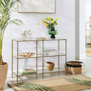 3-Tier Tempered Glass Sofa Table Modern Storage Shelf-7