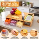 Large Bamboo Cutting Board and 4 Containers with Mobile Holder gift included for Home Kitchen-8
