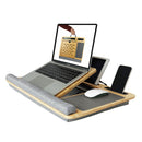 CARLA HOME Bamboo Laptop Lap Desk with Cushion and Angle Adjustable for Office and Home-1