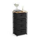 CARLA HOME 4 Drawer Fabric Storage Dresser - Steel Frame - Black - Storage Rack - Rustic-1