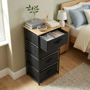 CARLA HOME 4 Drawer Fabric Storage Dresser - Steel Frame - Black - Storage Rack - Rustic-3