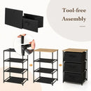 CARLA HOME 4 Drawer Fabric Storage Dresser - Steel Frame - Black - Storage Rack - Rustic-6