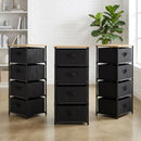 CARLA HOME 4 Drawer Fabric Storage Dresser - Steel Frame - Black - Storage Rack - Rustic-8