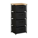 CARLA HOME 4 Drawer Fabric Storage Dresser - Steel Frame - Black - Storage Rack - Rustic-10