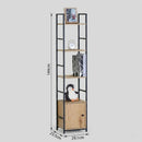 CARLA HOME 5 Tier Bookshelf with Cabinet - Brown - Storage Cabinet - Rustic - Steel-3