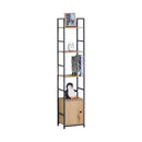CARLA HOME 5 Tier Bookshelf with Cabinet - Brown - Storage Cabinet - Rustic - Steel-9