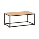 CARLA HOME Modern Rustic Coffee Table - Wood Top Metal Frame - Brown - Steel - Modern Coffee Table-9