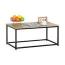 CARLA HOME Modern Rustic Coffee Table - Wood Top Metal Frame - Brown - Steel - Modern Coffee Table-10