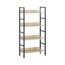 CARLA HOME 4 Tier Bookshelf - Wood Metal Display Shelf - Brown - Rustic - Steel - Living Room Office-9