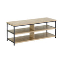 CARLA HOME Tv Stand 3 Tier Open Shelf Entertainment Console - Brown - Rustic - Steel-9