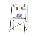 CARLA HOME Ladder Desk with Shelves - Steel Frame - Oak - 84cm - Brown - Study Desk-1
