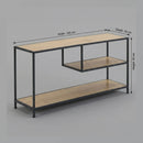 CARLA HOME Industrial Console Table - 3 Shelf Open Storage - Brown - Commodity Shelf-3