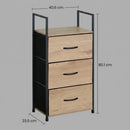 CARLA HOME 3 Drawer Tallboy Storage Cabinet - Brown - Rustic - Steel - Chest Drawers Tallboy-3
