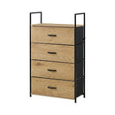 CARLA HOME 4 Drawer Tallboy Large Storage Cabinet - Brown - Rustic - Steel - Chest Drawers Tallboy-8