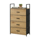 CARLA HOME 4 Drawer Tallboy Large Storage Cabinet - Brown - Rustic - Steel - Chest Drawers Tallboy-9