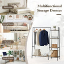 CARLA HOME Freestanding Garment Rack with Shelves - 4 Tier - Brown - Garment Rail-4