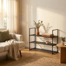 CARLA HOME 3 Tier Metal Shoe Rack - Free Standing Organiser - Black - Basic - Steel-5