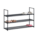CARLA HOME 3 Tier Metal Shoe Rack - Free Standing Organiser - Black - Basic - Steel-9