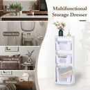 CARLA HOME 3 Tier Rolling Laundry Basket - White with Wheels - Basic - Plastic - 3 - tier Rolling Laundry-4