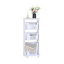 CARLA HOME 3 Tier Rolling Laundry Basket - White with Wheels - Basic - Plastic - 3 - tier Rolling Laundry-9