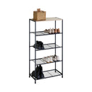 CARLA HOME 5 Tier Shoe Rack - Metal Mesh Organiser - Rustic Brown - Steel - Metal Mesh Shelves-9