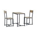 CARLA HOME 3 - Piece Dining Table Set - Square Table 2 Chairs - Brown - Dinning Table-8